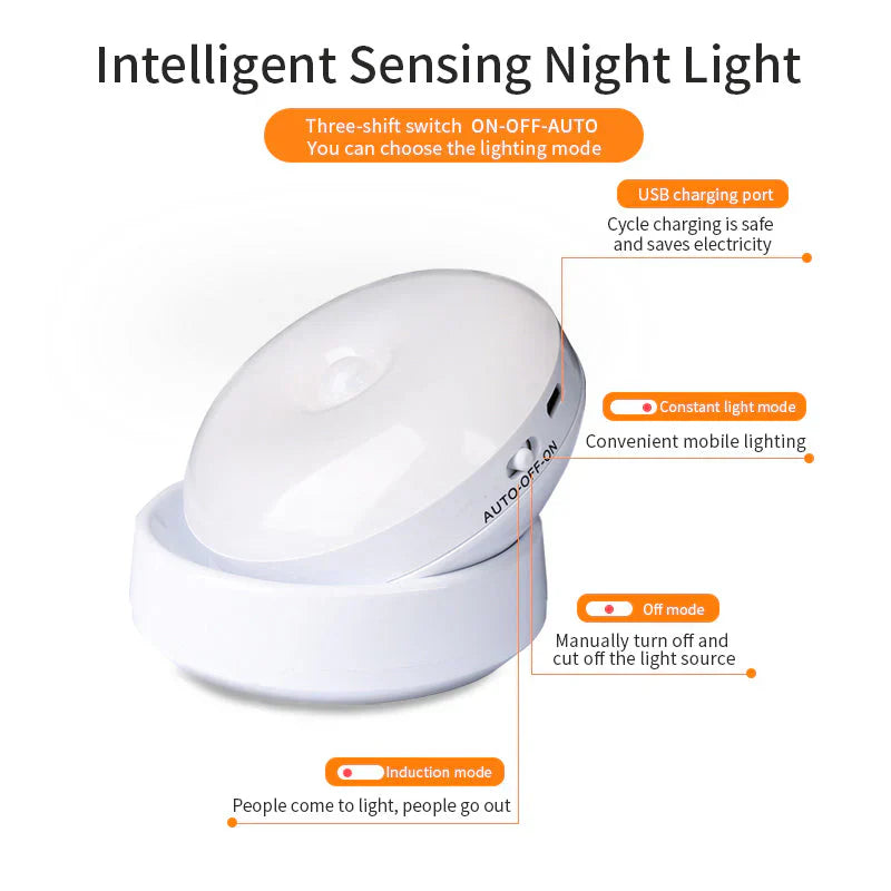 Smart Rörelsesensor Nattlampa – Stilren & Justerbar