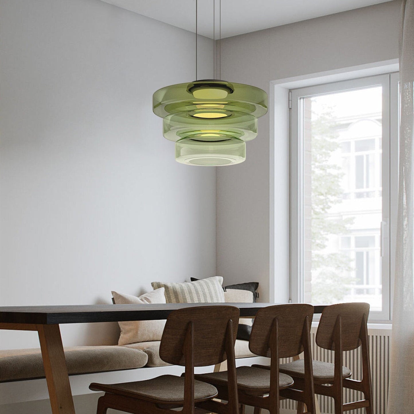 Bauhaus-inspirerad Glaspendellampa – Elegant Belysning