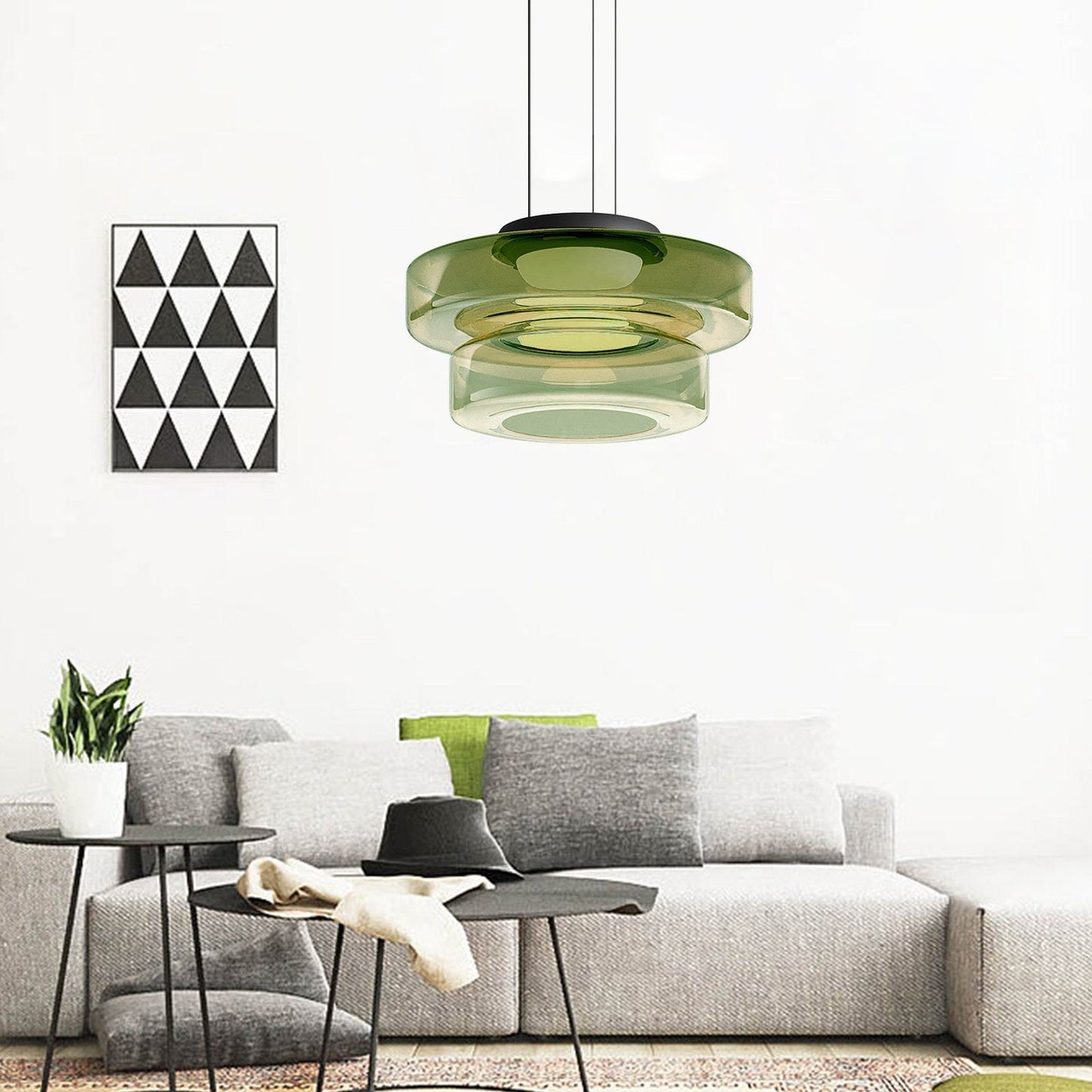 Bauhaus-inspirerad Glaspendellampa – Elegant Belysning