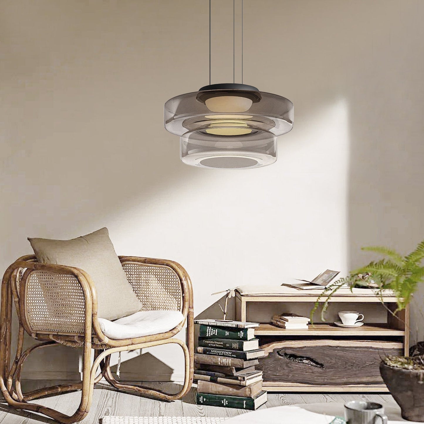 Bauhaus-inspirerad Glaspendellampa – Elegant Belysning