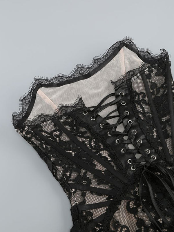 Elegant Spets Corsettklänning – Tidlös Mini
