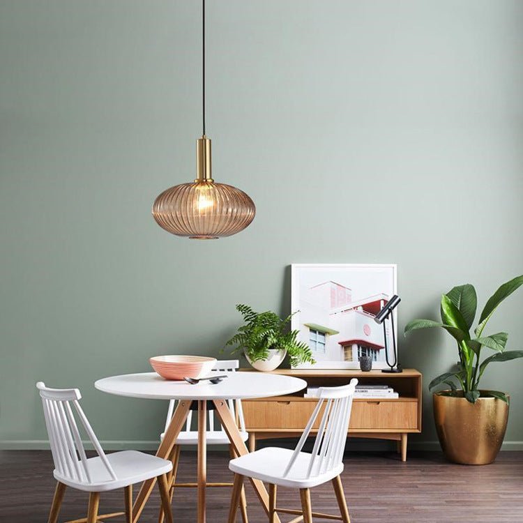 Färgglad Vintage Glaspendellampa – Stilfull Belysning