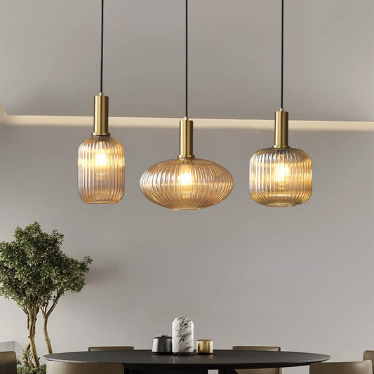 Färgglad Vintage Glaspendellampa – Stilfull Belysning