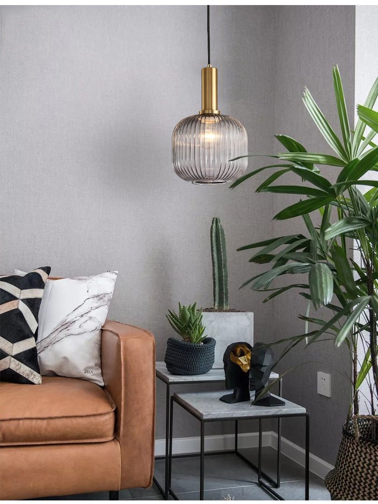Färgglad Vintage Glaspendellampa – Stilfull Belysning