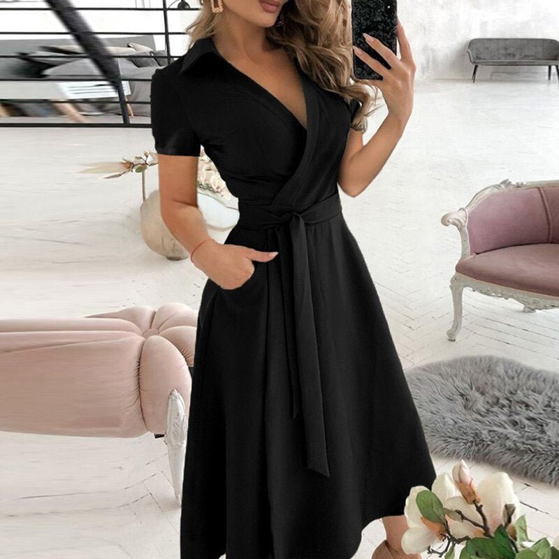 Stilren A-linjeklänning med Band – Chic Sommarlook