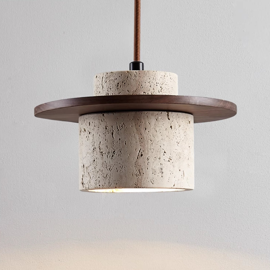 Elegant Travertin Pendellampa – Stilren & Varm